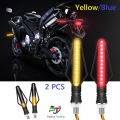 2PCS LED Motorcycle Turn Signal Lights 12V Super Bright Indicator Clignotant Blinker Daytime Running Light -i52 Yellow/ Blue. 