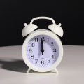 Double Bell Clock Accurate Timekeeping Battery Operated Mini Round Bedside Desk Alarm Clock Cute Kids Gift. 