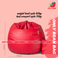LAZY DUDE Extra Large XL Size Round Pumpkin Shape Lazy Bean Bag - Red.
