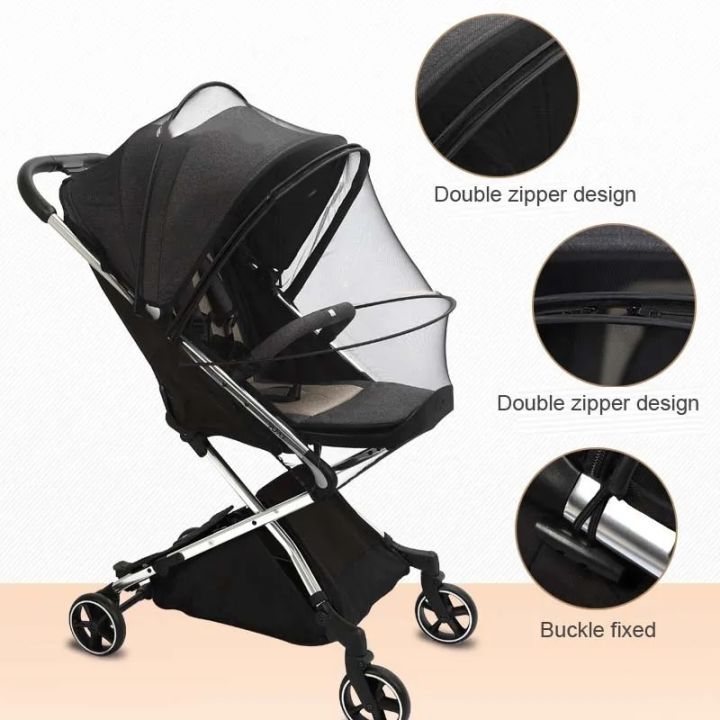 【NEW】 Zipper Type Fly Protection Accessories Children's Crib Summer Mesh Carriage Full Cover Mosquito Net Baby Stroller Trolley