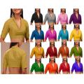 Versatile -Ladies Saree Blouse Dupion Silk Blouse Ready to Wear Indian Stitched Sari Blouse Ethnic Tunic Choli V- Neck- Avant-garde. 