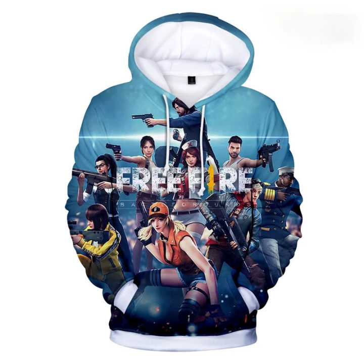 2021 New Free Fire 3D printed hoodie sweatshirt Boys Girls Harajuku long sleeve coat children clothes oversized