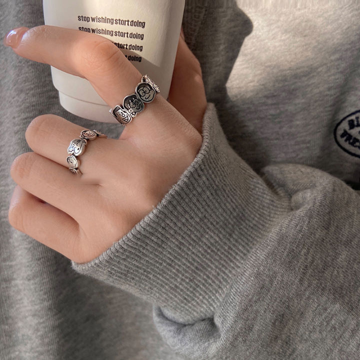 Retro%20Doraemon%20Xiaoxin%20Family%20Cute%20Cartoon%20Man%20Open%20Ring%20Women's%20Ins%20Niche%20Design%20Index%20Finger%20Ring%20-%20Image%203