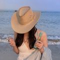 Summer Wide Brim Breathable Men's Sun-Shade Sun Hat Beach Travel Casual Hat Outdoor Knight Cowboy Hat.