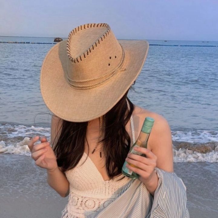Summer%20Wide%20Brim%20Breathable%20Men's%20Sun-Shade%20Sun%20Hat%20Beach%20Travel%20Casual%20Hat%20Outdoor%20Knight%20Cowboy%20Hat%20-%20Image%206