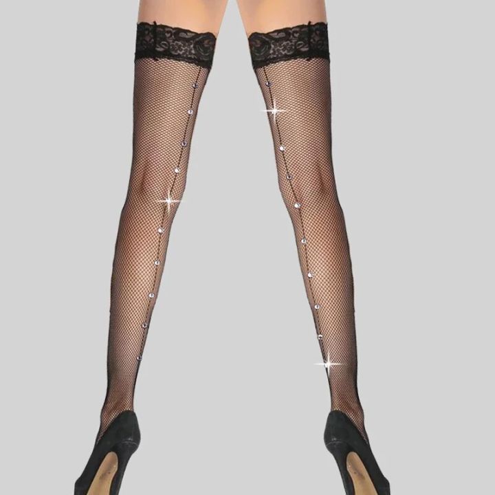 2021%20Vintage%20Design%20Back%20Line%20Seam%20Pantyhose%20Women's%20Diamonds%20Fishnet%20Stocking%20Shiny%20Tights%20Black%20Beading%20Collant%20-%20Image%207