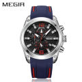MEGIR brand fashion business sports waterproof automatic date quartz men's watch. 