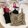 Pure Desire Style New Beauty Back Camisole Girls Inner Wear One-Piece Chest Pad Bottoming Underwear Outer Wear Wrapped Chest Tube Top Fashion. 