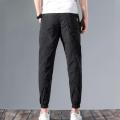 Stylish Casual Pants Mid-waisted Men Clothing Polyester Korean Style Men Ankle Tied Joggers Pants.