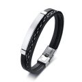 Leather Bracelet With Engraved Coordinates. 