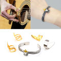 Baoer Guitar Thumb Finger Picks Bracelet Acoustic Folk Guitar Plectrum Electric Guitar Picks Musical Instrument Accessories Adjustable Metal Thumbpicks.
