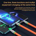 120W 3 In 1 Fast Charging Cable Micro USB/Type-c Multiple USB Port Mobile Phone Charging Cables For Xiaomi Samsung iPhone 14 13.
