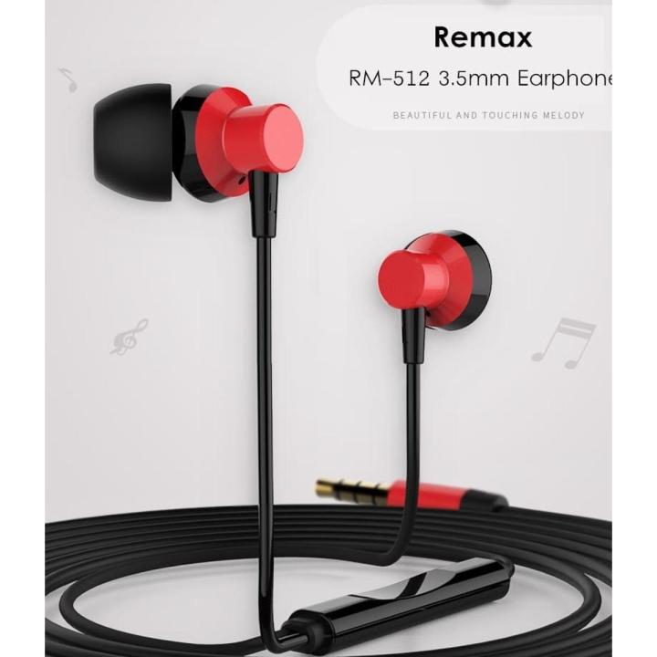 REMAX RM-512 3.5MM WIRED MUSIC EARPHONE HEAVY BASS | Daraz.com.bd