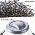 5Pcs Stainless Steel Scrubber with Handle,Heavy Duty Dish Scrubber Cleaning Brush for Pots, Pans Easy to Use.
