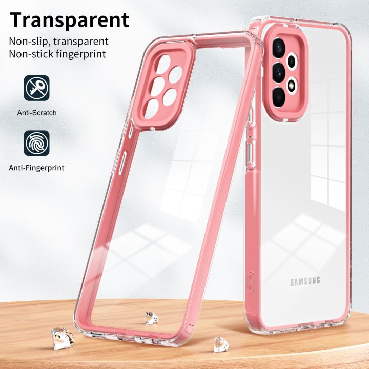 Transparent%20Phone%20Case%20For%20Samsung%20Galaxy%20A32%204G%20Soft%20TPU%20Shockproof%20Casing%202%20in%201%20Candy%20Colors%20Clear%20Silicone%20Back%20Cover%20-%20Image%202