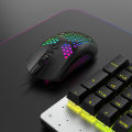 M5 wired gaming mouse 12000dpi optical honeycomb shell RGB lamp backlit mouse. 