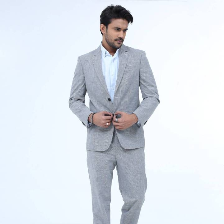 Slim Fit Casual Blazer for Men - Dark Ash