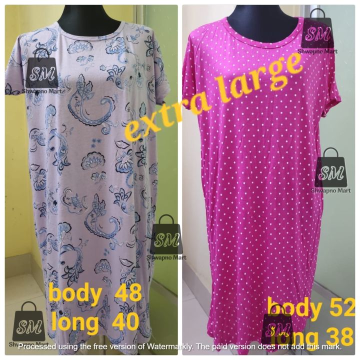 Ladies T-Shirt Half Sleeve For Women (Extra Long Size)