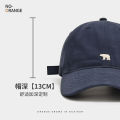 American-Style Brushed Gray Embroidered Baseball Cap Female Sun-Proof Soft Top Polar Bear Peaked Cap Men's Small Face.