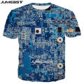 【100%-original】 Jumeast 3D Electronic Chip Printed Men T-shirts Oversized Aesthetic Flipper Zero Hacker Graphic T Shirt Clothing Tops T-shirty. 
