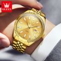 OLEVS Watch For Women Waterproof Sale Original Casual Elegant Luxurious Stainless Steel Gold Not Faded calendar Quartz (1 Year Warranty) 5593.