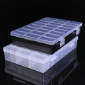 Clear Jewelry Box 24 Grids Plastic Bead Storage Container Earrings Organizer. 