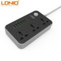 LDNIO SC3604 6 USB Charging Ports Sockets  with 3 plug Outlet Power Strip multiplug. 