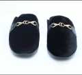 Velvet Fabrics Half Shoe Black Color For Men.