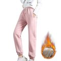 Winter Women Thicken Pants Gym Sweatpants Solid Color Warm Leggings Female Casual Elasticity Loose Sports Fleece Trousers. 