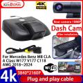 AutoBora Video Recorder 4K Plug and Play Car DVR Dash Cam Camera for Mercedes Benz MB CLA A Class W177 V177 C118 AMG 2018~2024. 