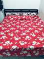Cotton Fabric Printed 7 by 8 Feet Double King Size Bedsheet Set with Two Pillow Covers.