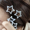 2/4Pcs Y2k Star Hair Clips Girl's Cute Metal Star Hair Clip Five-pointed Star Hairpins Hair Accessories.