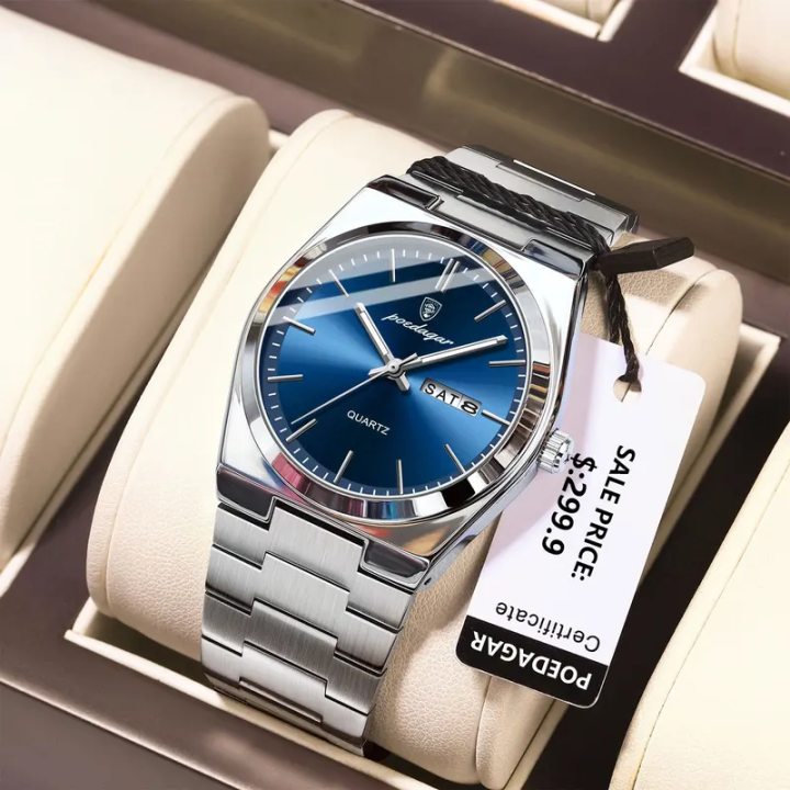 POEDAGAR%20930%20Luxury%20Watch%20For%20Men%20Waterproof%20Luminous%20Date%20Week%20Stainless%20Steel%20Casual%20Quartz%20Men's%20Watch%20-%20Image%203