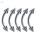 5x60 Pieces Nose Lip Tongue Eyebrow Tragus Navel Belly Ring Piercings 8mm.