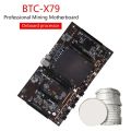 BTCX79 H61 Mining Motherboard with E5 2620 CPU+Fan+Switch Cable DDR3 Support 3060 3070 3080 Graphics Card for BTC Miner. 