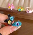 Funny Black Cat Combination Monster Ring Big Eyes Boy Sweet Cool Cartoon Cute Girlfriends Couple Finger Gift Jewelry. 