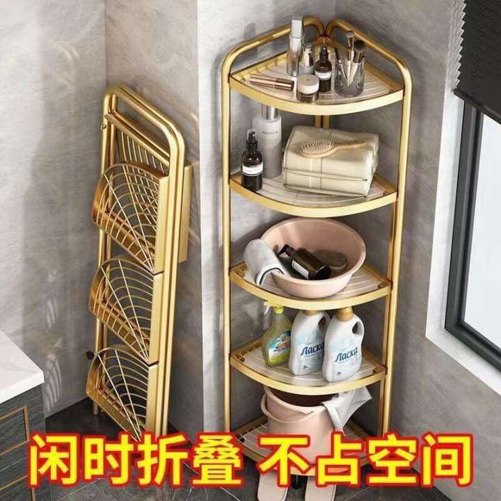 Bathroom installation free, multi story cosmetics, storage rack, bathroom triangular basin rack