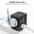 DoomHot Multi Socket International Travel Adapter All-in-one Universal Wall Plug Multi-Outlets Electrical Adapter Multi-Country Portable Converter Plug Power Supply Worldwide Travel Charger Power Converters with 2 USB Ports for USA/UK/AUST/EU.