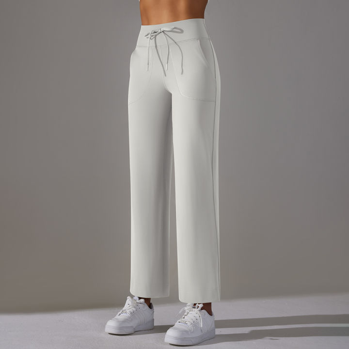 Wide%20Leg%20Pants%20With%20Pockets%20Women's%20Loose%20Yoga%20High%20Waist%20Legging%20Drawstring%20Outdoor%20Casual%20Jogging%20Gym%20Sports%20Flare%20Pants%20-%20Image%203