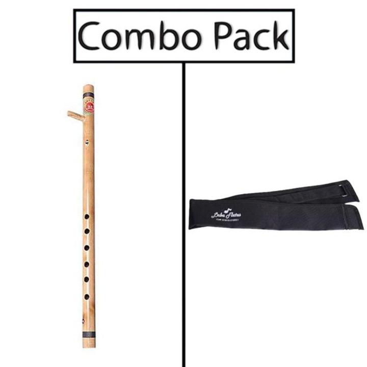 Combo of D - Whistle Flute Scale and Flute Bag