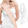 Bachelorette Party Bride To Be Bridal Shower Wedding Veil Headband Shoulder Strap Banner Set Wedding Party Decoration Supplies. 