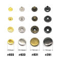 25 Sets 10mm 12.5mm 15mm #633 655 831 201 Metal Press Fastener Snap Button Stud for Leather Bag Clothes Jacket Coat Repair Tool.