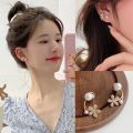 Shokhi Fashion Korean Earrings Light Luxury Flower Pearl Earrings for Girls/ Women.