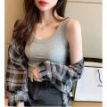Shiman Lady Summer Outer Wear Inner Wear Base White2023New Thread Cover Supernumerary Anti-Exposure Vest. 