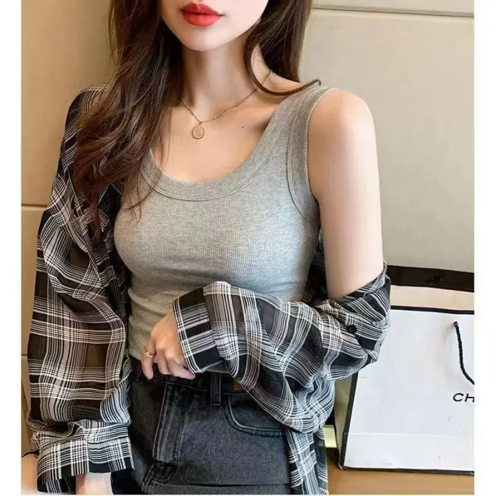 Shiman%20Lady%20Summer%20Outer%20Wear%20Inner%20Wear%20Base%20White2023New%20Thread%20Cover%20Supernumerary%20Anti-Exposure%20Vest%20-%20Image%204