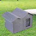 Dog House Foldable Pet Shelter for Courtyard Kittens or Small Dogs Indoor Gray. 