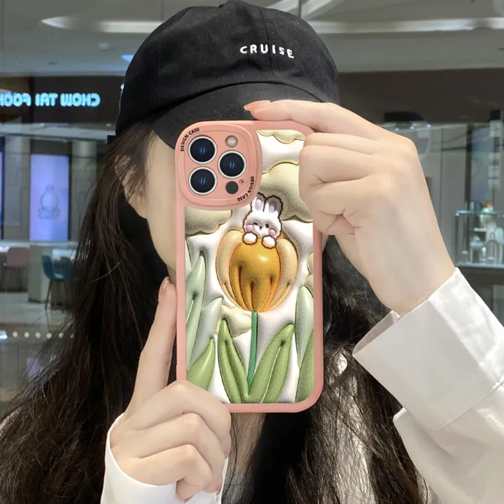 Jizetin%20for%20Realme%20C15%20Back%20Cover%20Creative%20Flowers%20Rabbit%20Lambskin%20Texture%20PU%20Leather%20Back%20For%20Girls%20Boys%20Soft%20Phone%20Case%20-%20Image%205