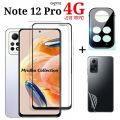 3in1 Protector Combo Pack for Xiaomi Redmi Note 12 Pro 4G (Premium Full Screen Protector Glass + Back Hydrogel Protector Poly + 3D Camera Lens Protector).