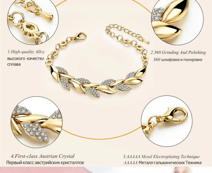 1%20Pcs%20Ladies%20Bracelet%20For%20Women%20Girls%20Rhinestone%20Leaves%20Bracelets%20Chain%20Bangle%20Luxury%20Wedding%20Jewelry%20Simple%20Fashion%20Elegant%20-%20Image%207