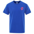 A Blooming Flowers Chest Mark Print Tshirt Men Fashion Cotton Tee Clothes Casual Summer Oversized T-Shirt Breathable T-Shirts. 